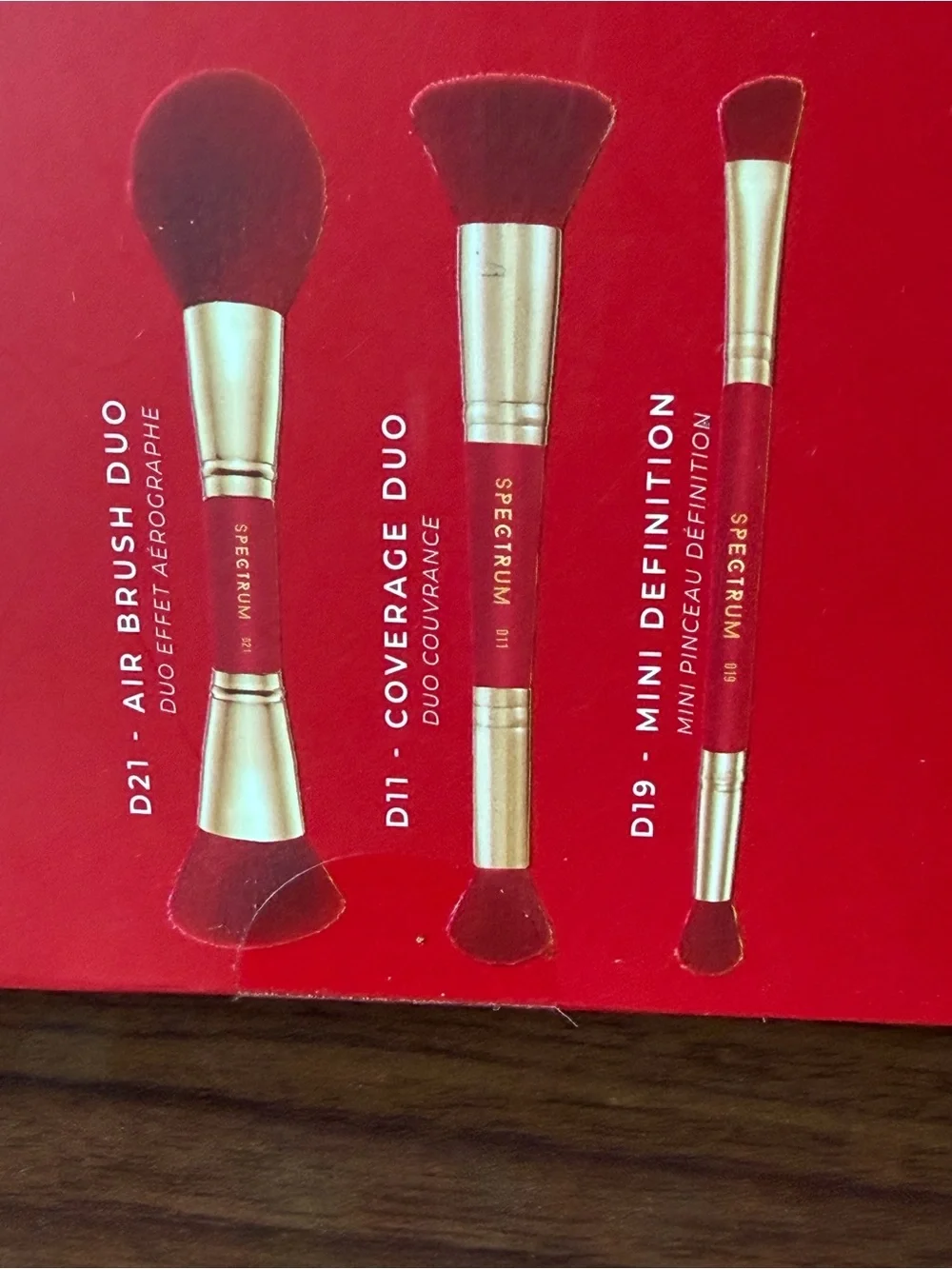 Spectrum Very Cherry 3-Piece Dual Makeup Brush Set - Red